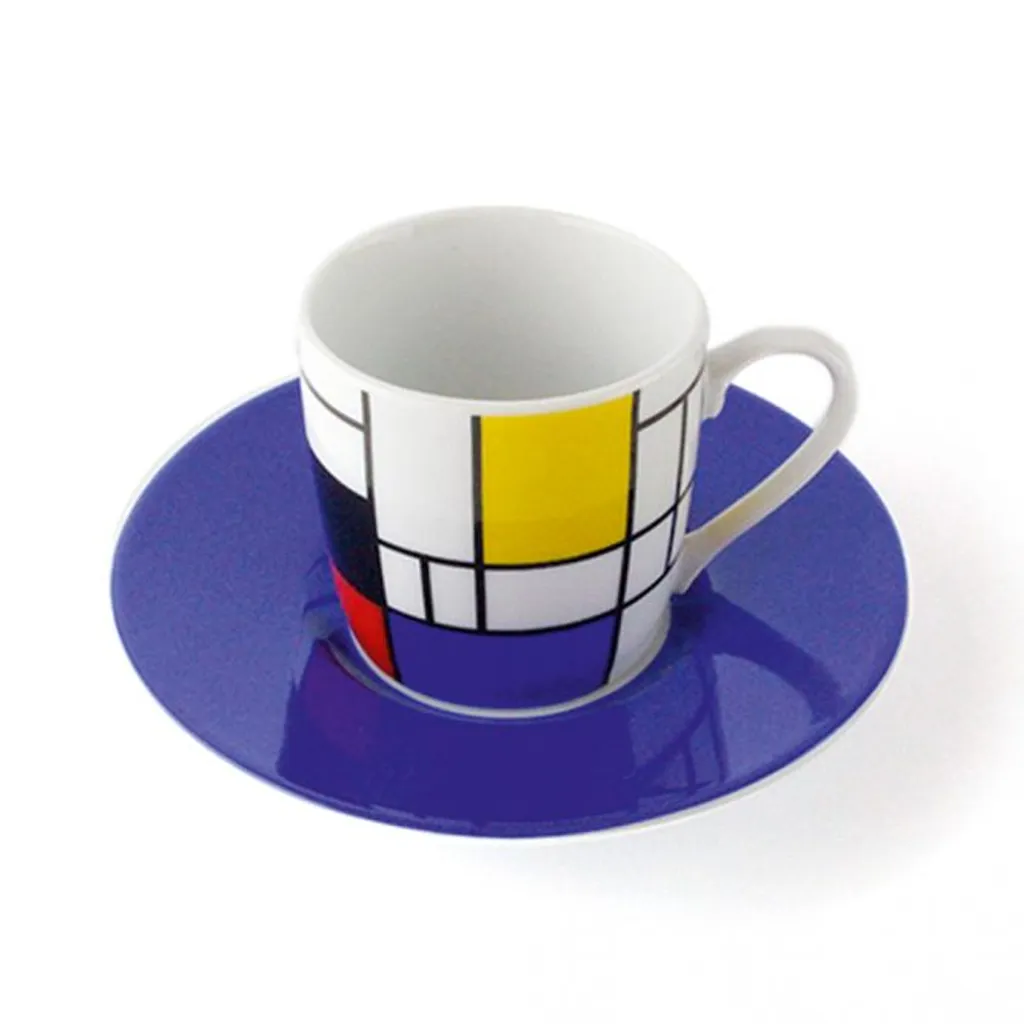 Espressotasse »Piet Mondrian«, blau.